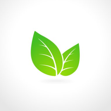 Green leaf ecology emblem clipart
