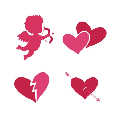 Set of cupid icons clipart