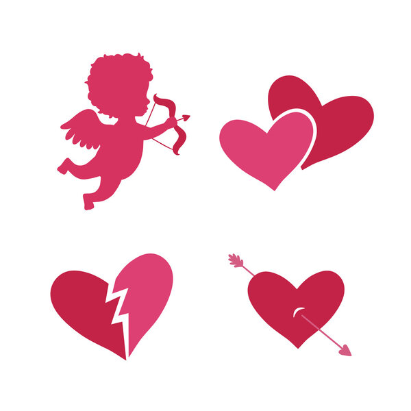 Set of cupid icons