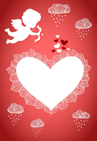 Cupid valentine poster of briefkaart — Stockvector