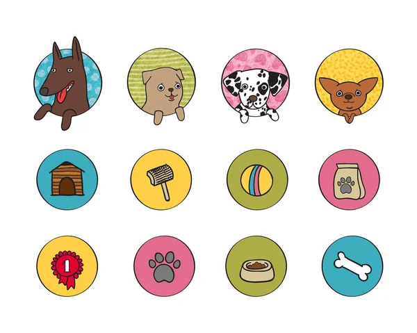 Dogs icons set — Stock Vector