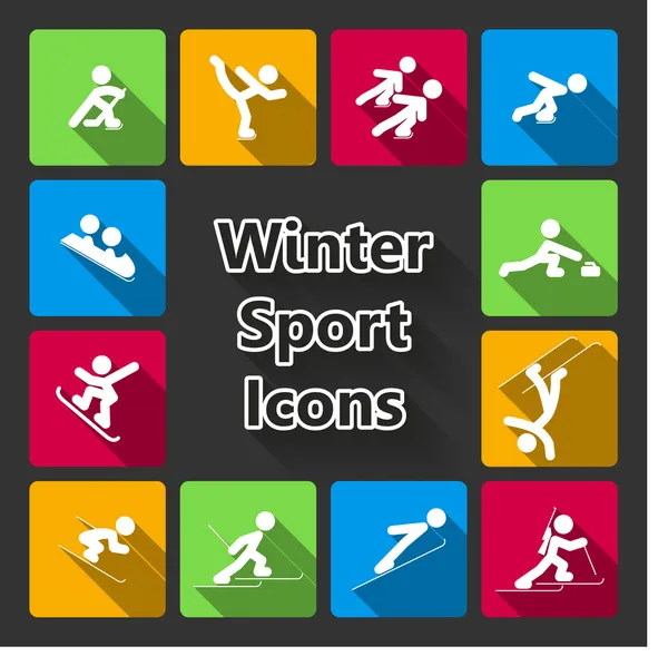 Зимові види спорту iconset — стоковий вектор