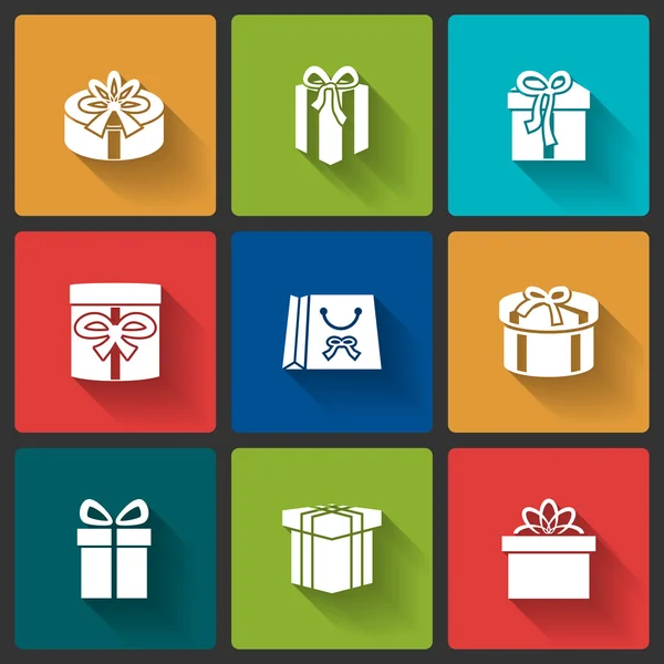Icônes boîtes-cadeaux — Image vectorielle