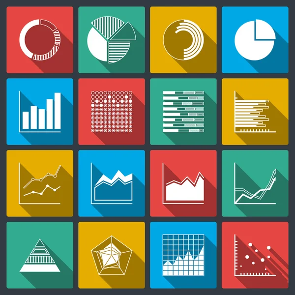 Business ikoner av manskap diagram — Stock vektor