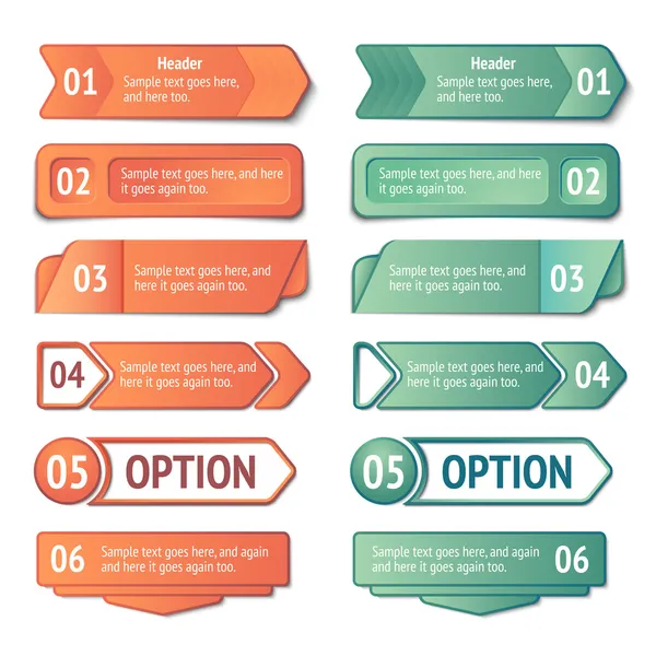 Options d'infographie et titres bannières ensemble — Image vectorielle