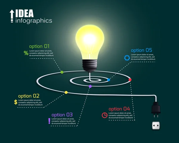 Creative light bulb with options — Stock Vector