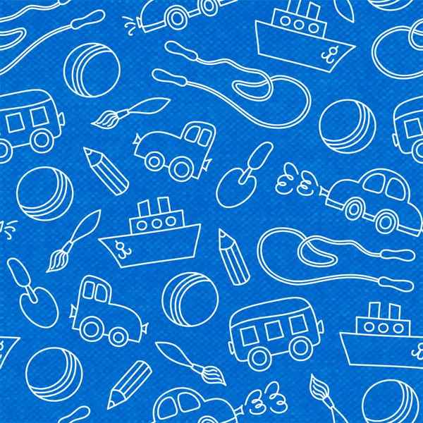 Seamless doodle children toys pattern — Stock Vector