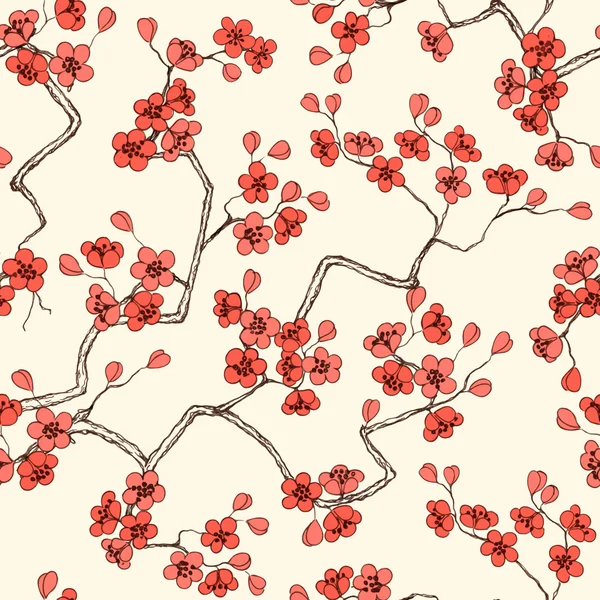 Sakura blommar seamless mönster — Stock vektor