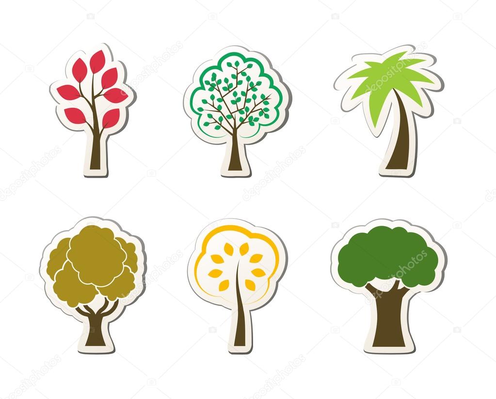 Tree symbols for green web design