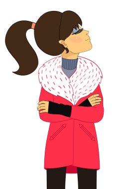 Haughty girl with head up clipart