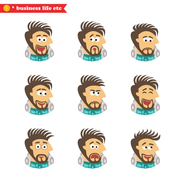 Ingénieur logiciel émotions faciales — Image vectorielle