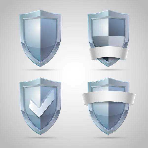 Set of shield icons — Stock Vector