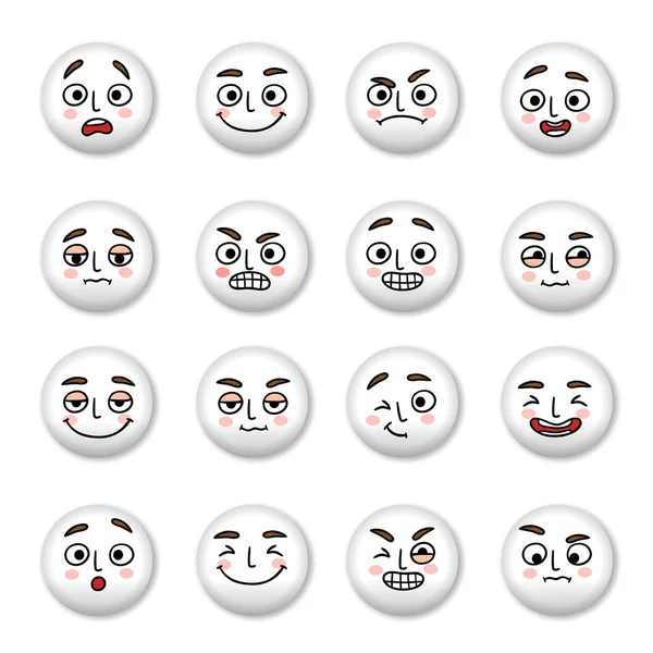 Faccine sorridenti icone impostate — Vettoriale Stock