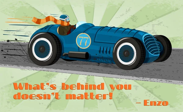 Vintage yarış araba poster — Stok Vektör