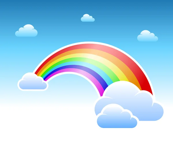 Simbolo astratto arcobaleno e nuvole — Vettoriale Stock