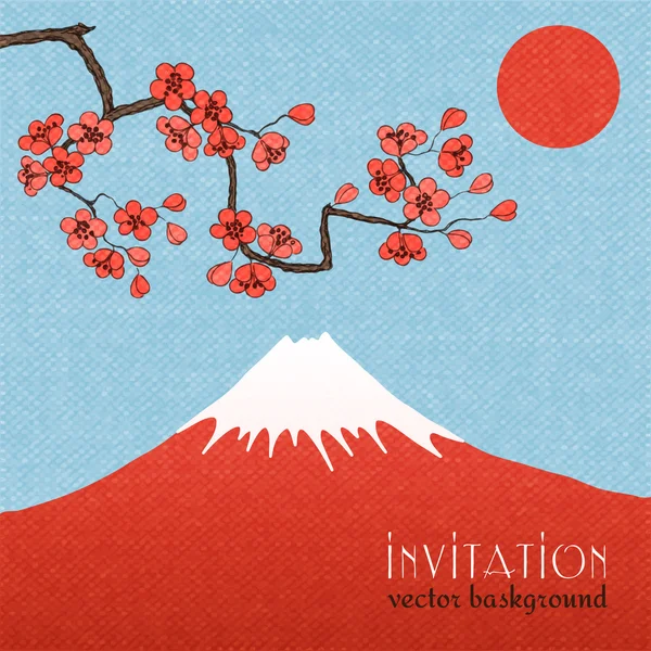 Latar belakang kartu undangan Sakura atau poster - Stok Vektor