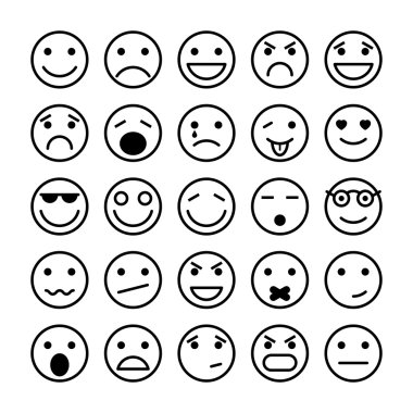Smiley faces elements for website design clipart