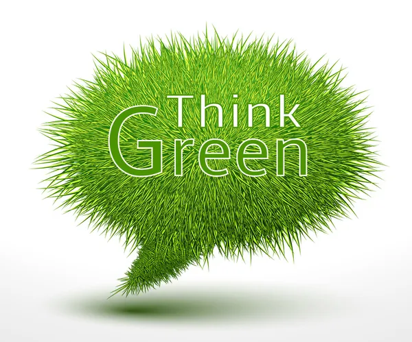 Think green concept on grass — Stock Vector