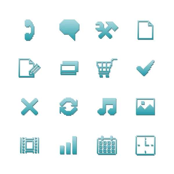 Pixel icons set for navigation — Stock Vector