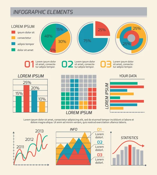 Diagramas de negócios layout modelo —  Vetores de Stock