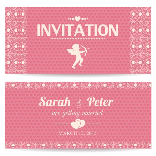 Carte d'invitation romantique Saint Valentin — Image vectorielle