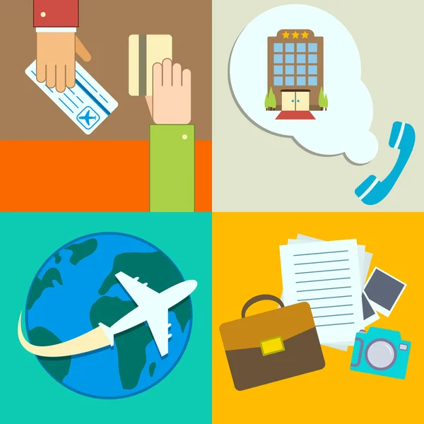 Business travel infographics icons set — Stock Vector