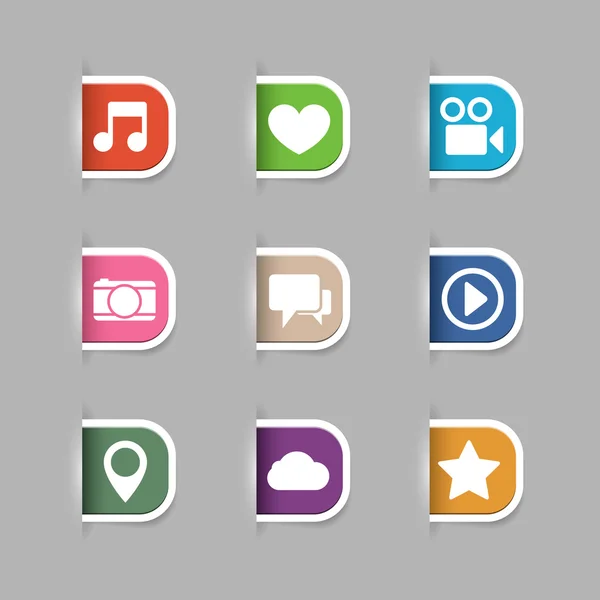 Collection of social media pictograms — Stock Vector