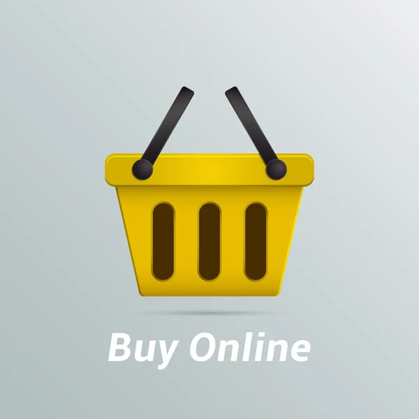 Shopping basket buy now online — Stock Vector