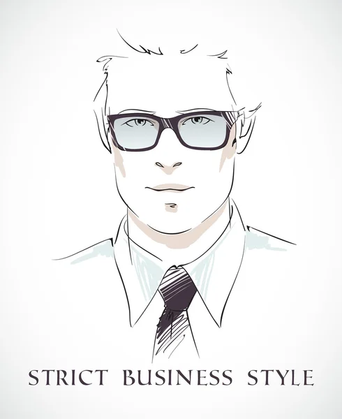 Retrato de homem de negócios de moda — Vetor de Stock