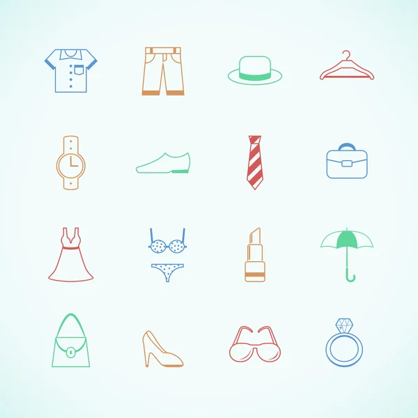 Clothes accessories pictograms — Stock Vector