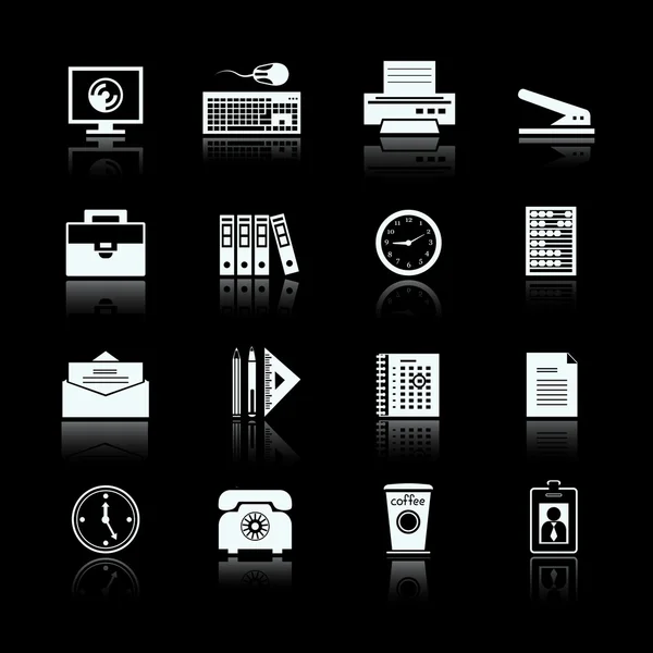 Business office supplies pictograms set — Stock Vector