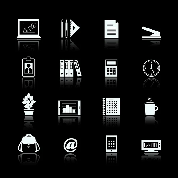 Business office supplies pictograms set — Stock Vector