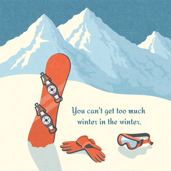 Snowboardové zimní horské krajiny — Stockový vektor