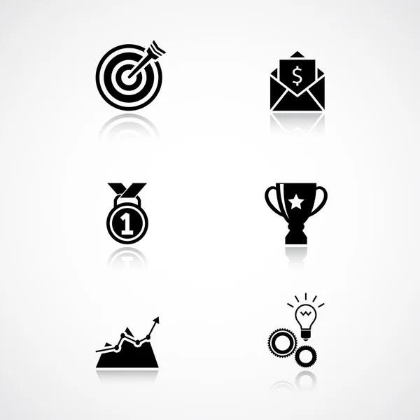 Goal achievement icons set — Stock Vector