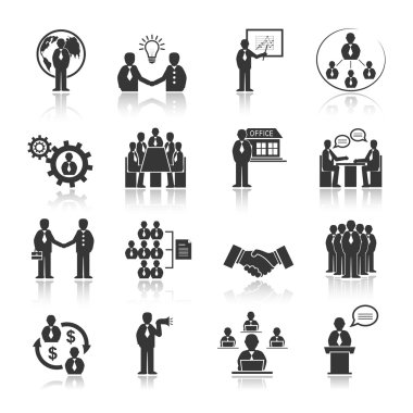 iş insanlar toplantı Icons set