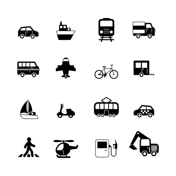 Transporte colección de pictogramas — Vector de stock