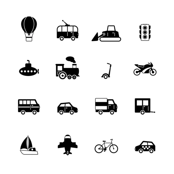 Transporte colección de pictogramas — Vector de stock