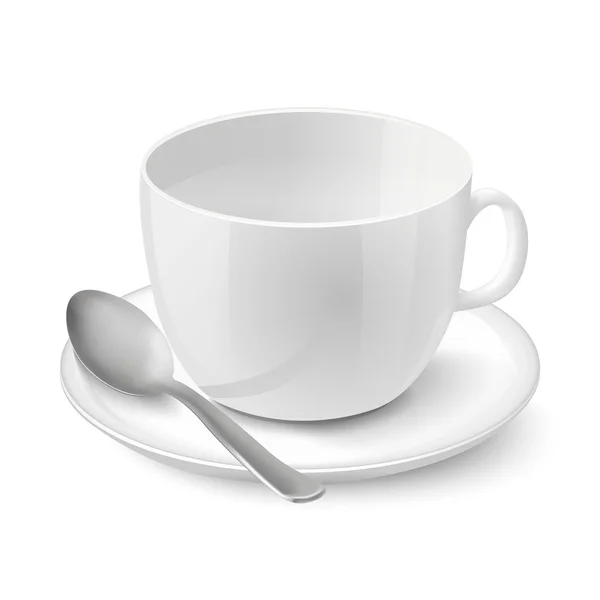 Réaliste tasse blanche vide — Image vectorielle