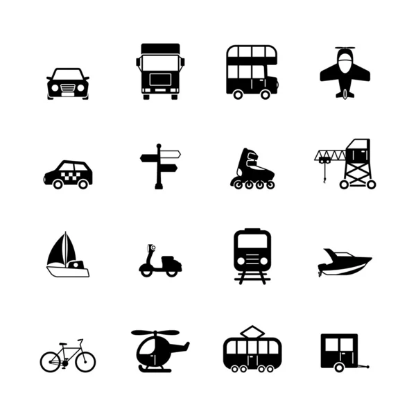 Collecte des pictogrammes de transport — Image vectorielle