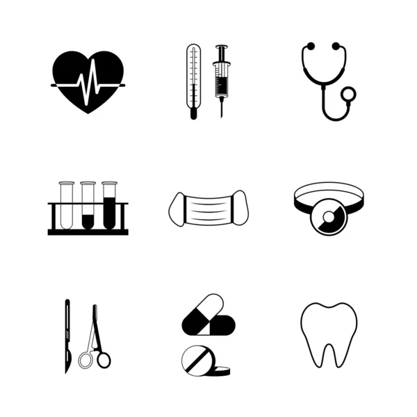 Collecte de pictogrammes médicaux — Image vectorielle
