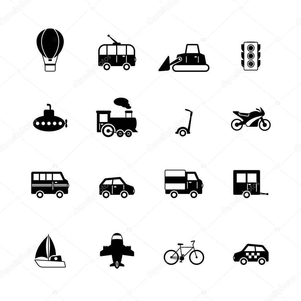 Transportation pictograms collection