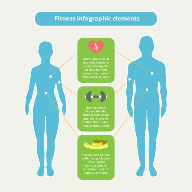 Infographic elemanları için fitness ve spor