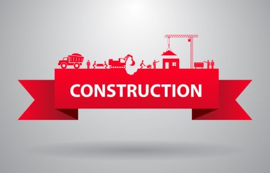 Kırmızı inşaat afiş