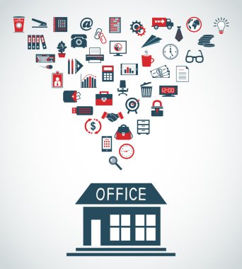 İş ofis bina kavramı