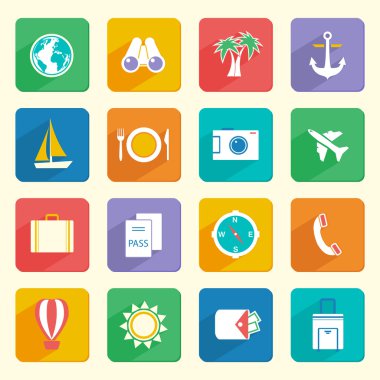 Seyahat tatil Icons Set