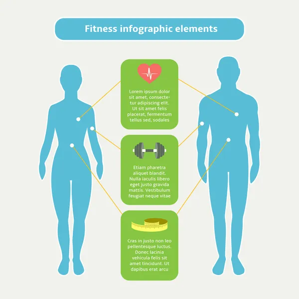 Eléments d'infographie pour le fitness et le sport — Image vectorielle