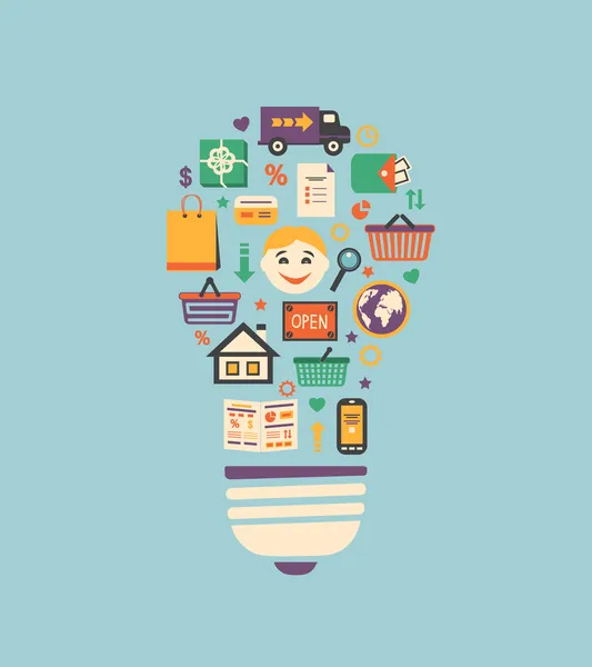 オンライン ショッピングの革新のアイデア — ストックベクタ