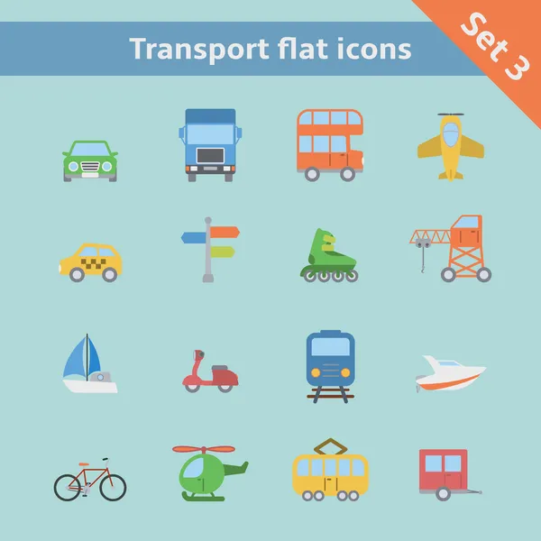 Transport Icônes plates Set — Image vectorielle