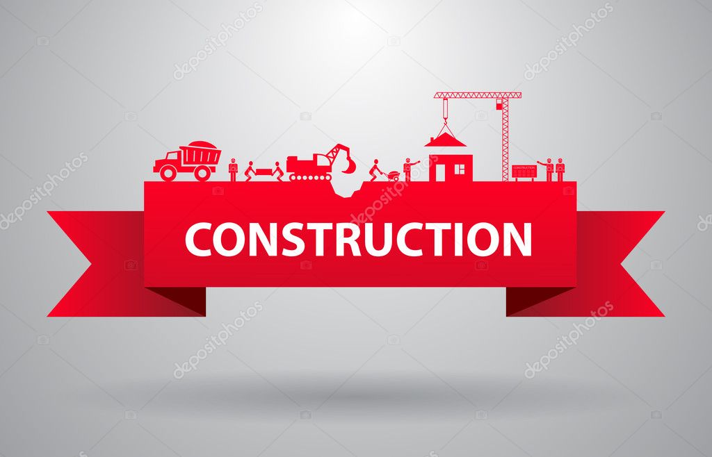 Red construction banner