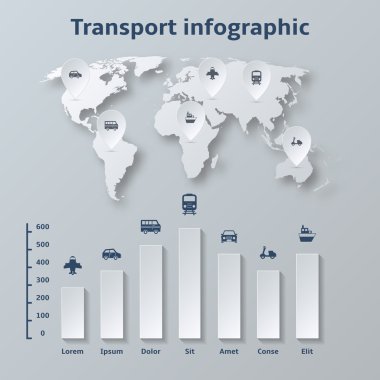 Kağıt infographics öğeleri taşıma